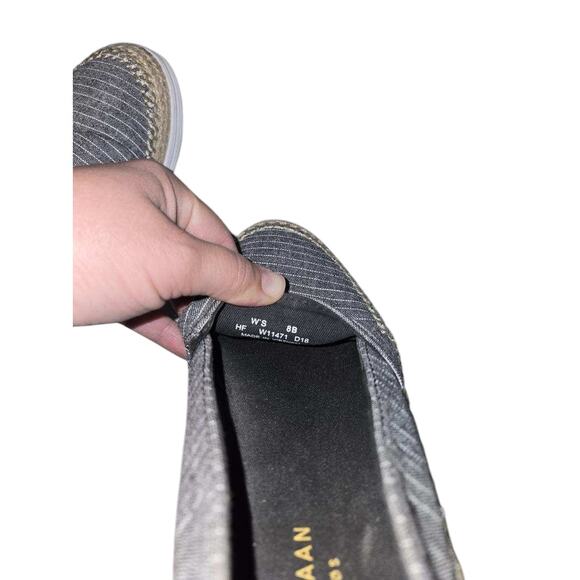Cole Haan canvas Espadrille‎ slip on women's shoes size 8 blue white stripes - Picture 2 of 8